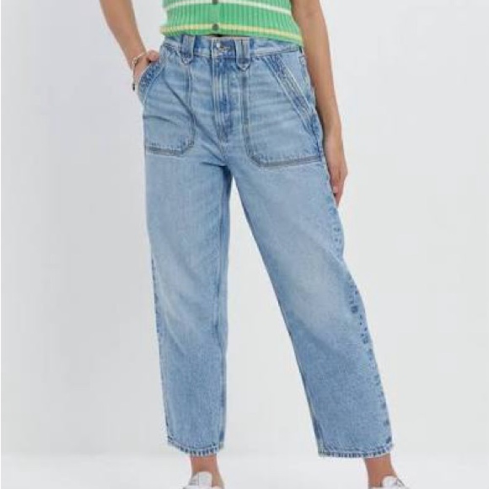 American Eagle Women’s Highest Rise 90’s Boyfriend Crop Denim, Dark Wash, 8R